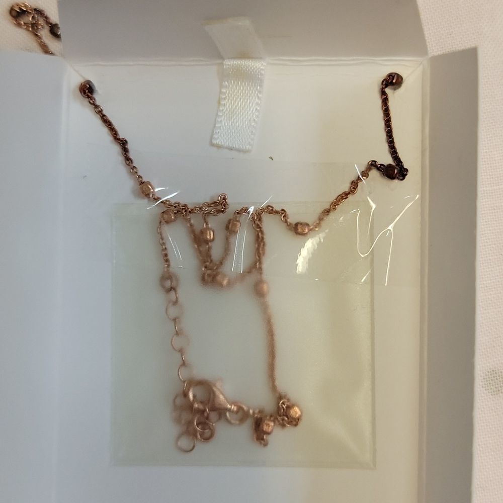 New Stella Picciotto sterling silver butterfly tassle rose gold necklace - Picture 5 of 5